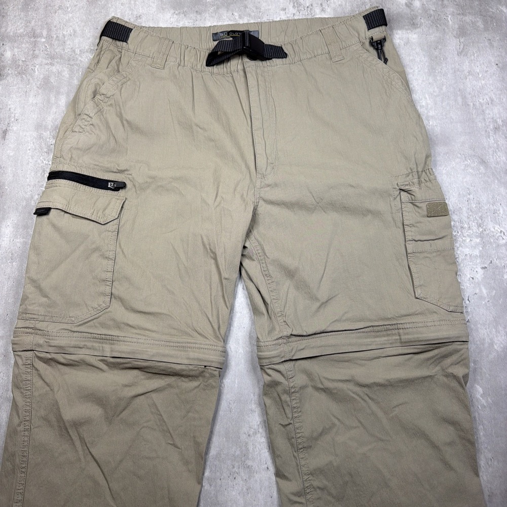 BC Clothing Pants Mens XL x 32 Khaki Convertible Zip Off Cargo Hiking Stretch